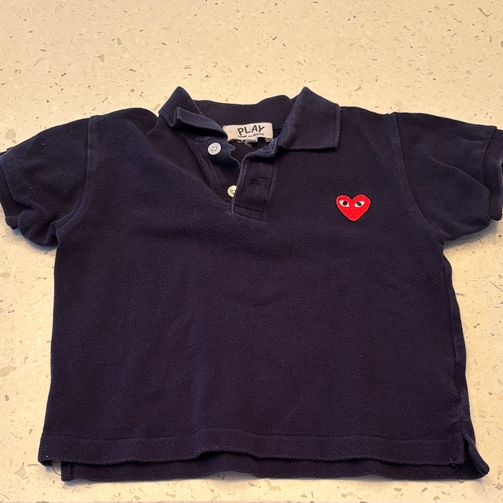 Comme des Garcons PLAY Kids Polo with Red Heart Detail